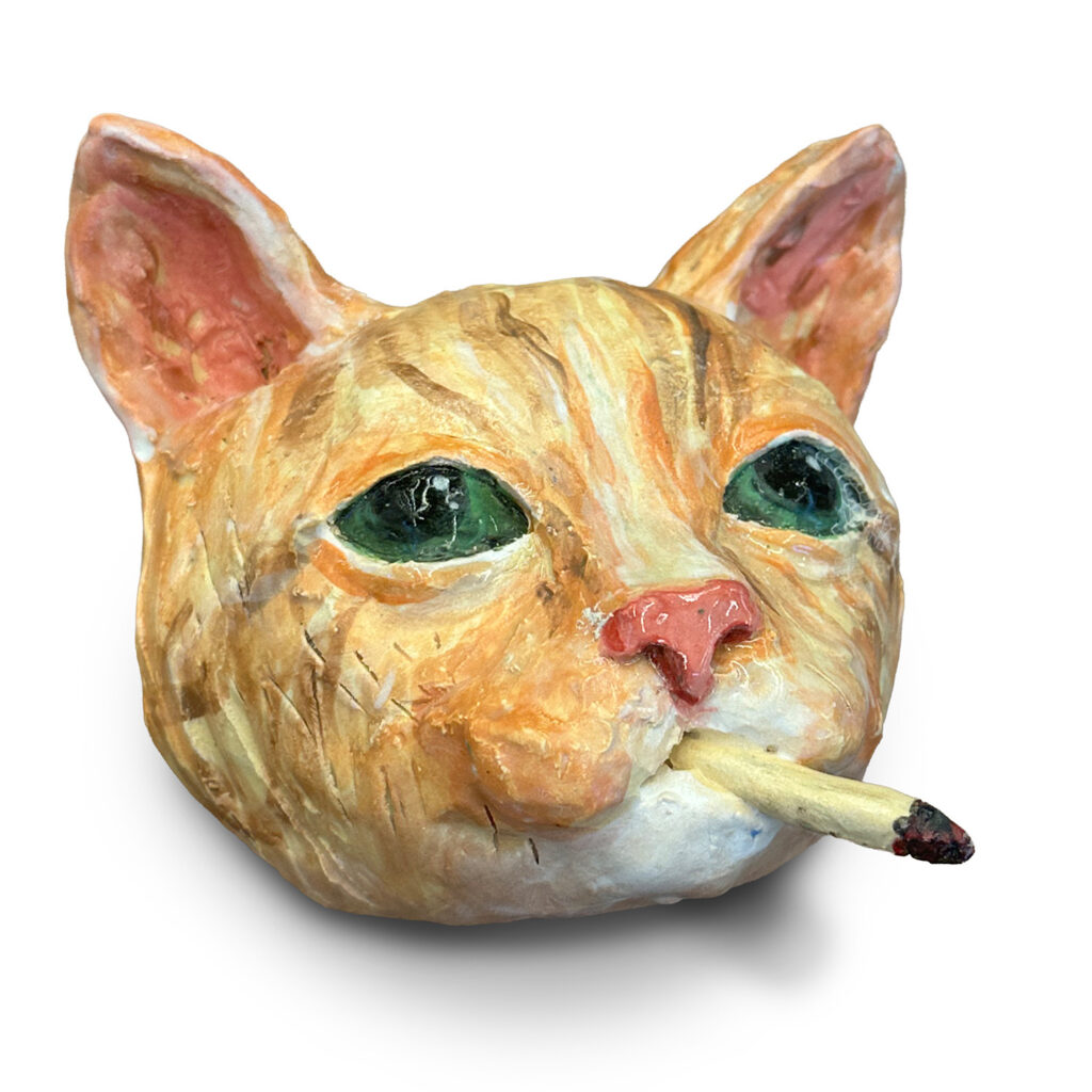 Cat, 2025, Ceramic, 5.5 x .5.5 × 5