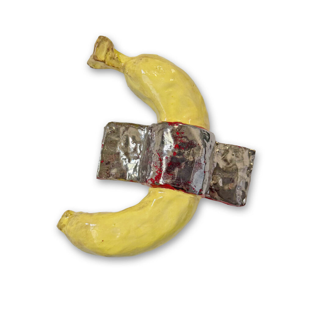 Comedian 2025
Wall sculpture ceramic with glaze and white gold luster
8 x 6 x 2 in