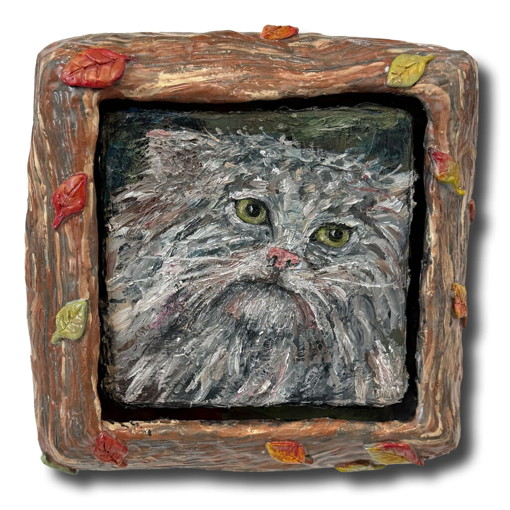 Pallas, 2026
Oil paint on wood in ceramic frame
10 x 10 x 3 in